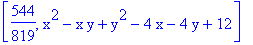 [544/819, x^2-x*y+y^2-4*x-4*y+12]